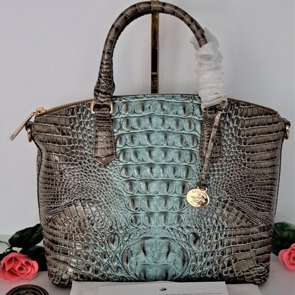 (NOT FOR SALE) Authentic Nwt Brahmin Duxbury Bluebell Ombre Croc Medium Satchel - Picture 5 of 10